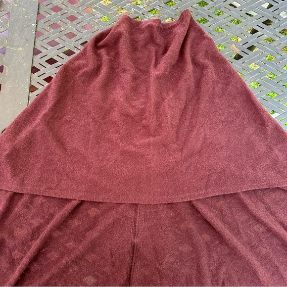 Hannah rose 100% cashmere purple mauve pink bow poncho nwt - Picture 3 of 7